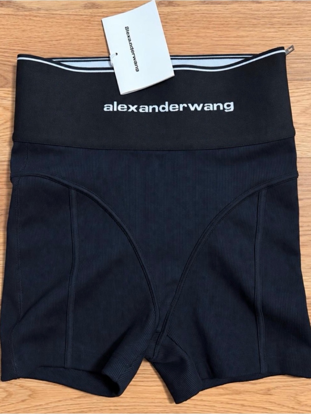 Alexander Wang Black Ribbed Boxer Briefs with Branded Waistband